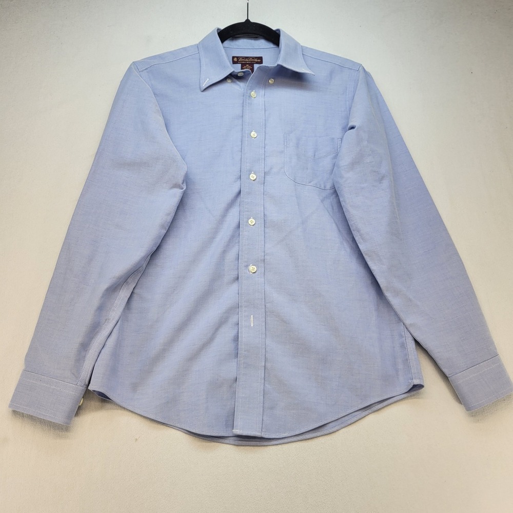 Brooks Brothers Button Down Shirt Kids 16 Blue Supima Cotton Non-Iron Oxford